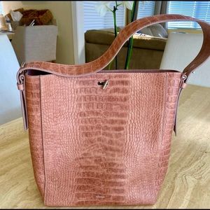 Mlouye Pink Croc Tote Bag